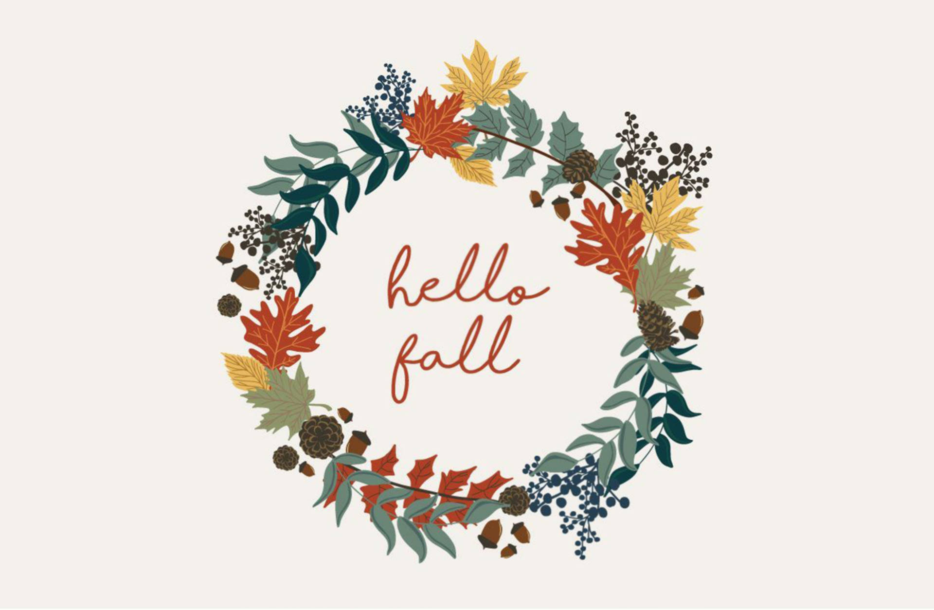 Aesthetic Fall Greeting Wreath Background
