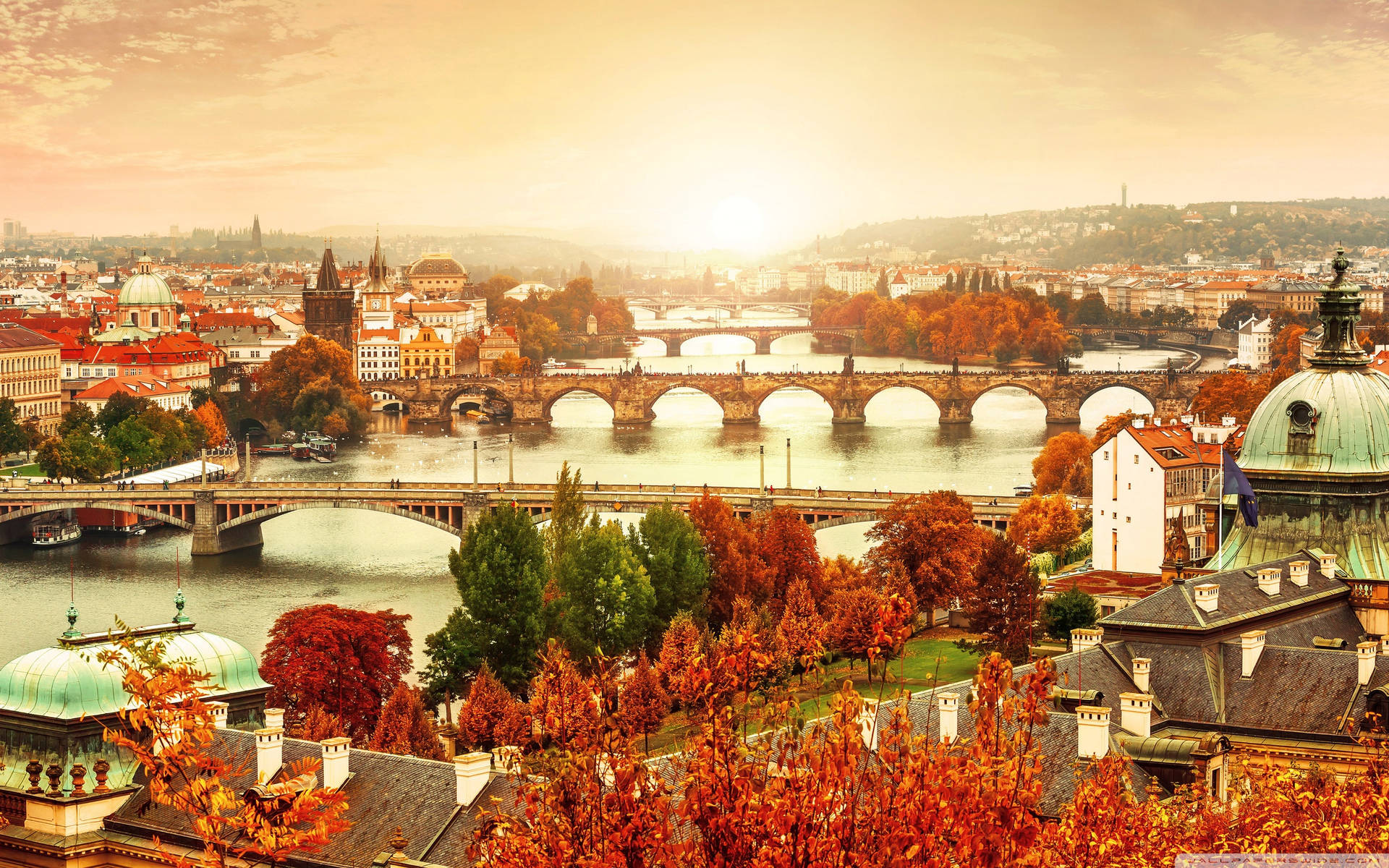 Aesthetic Fall In Prague Background