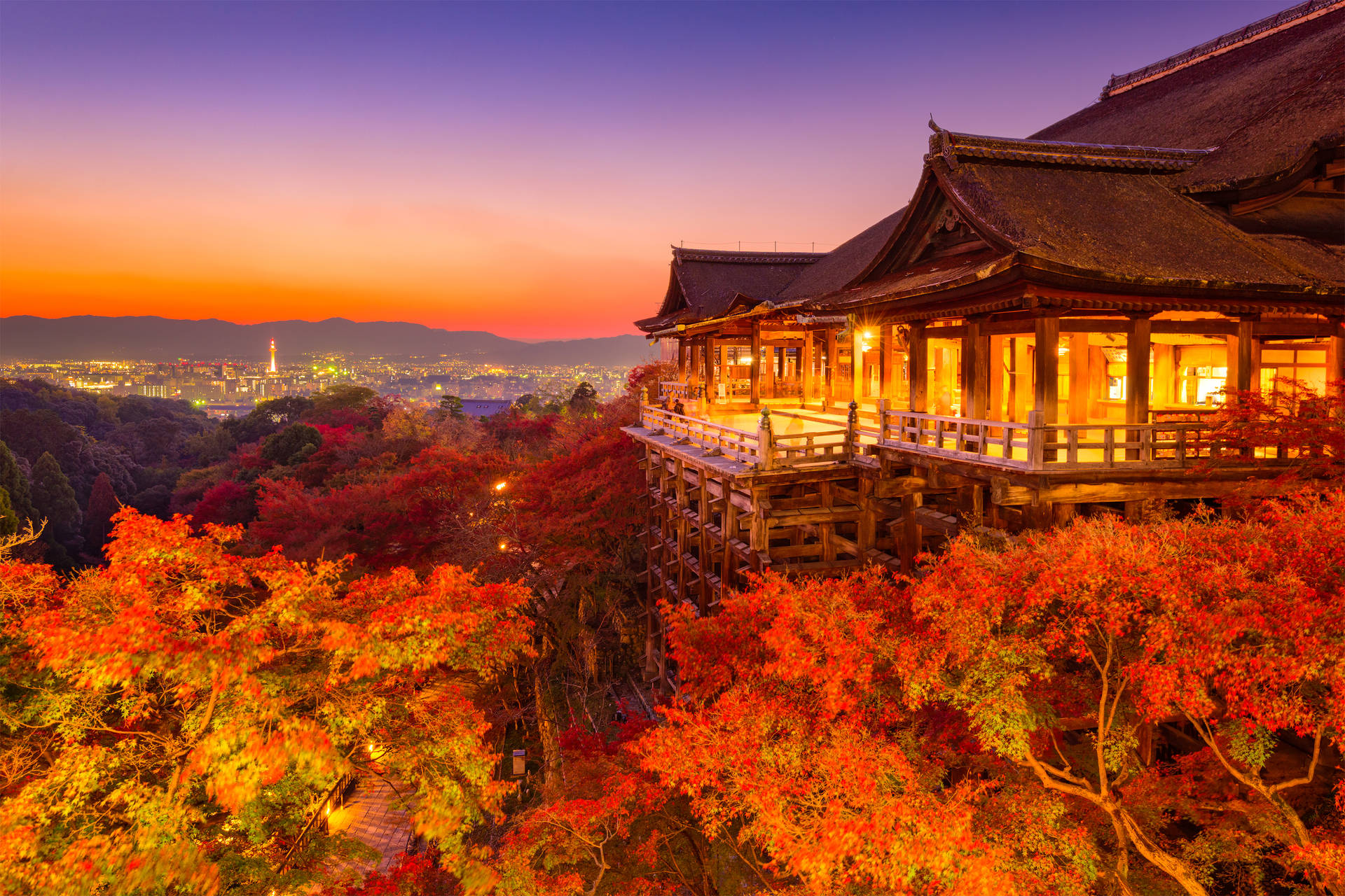 Aesthetic Fall Kiyomizu Dera Temple Background