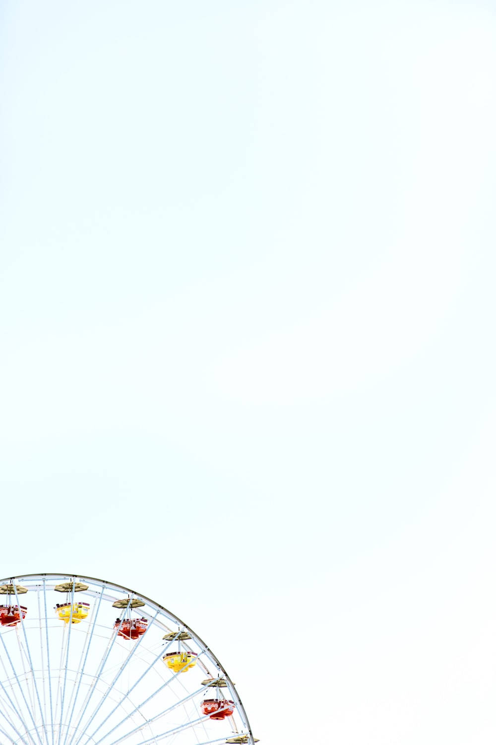 Aesthetic Ferris Wheel On Plain White Background