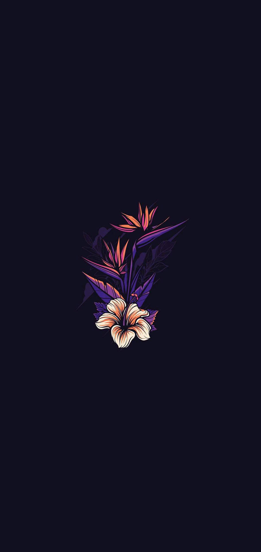 Aesthetic Flower On Black Hd Phone Background