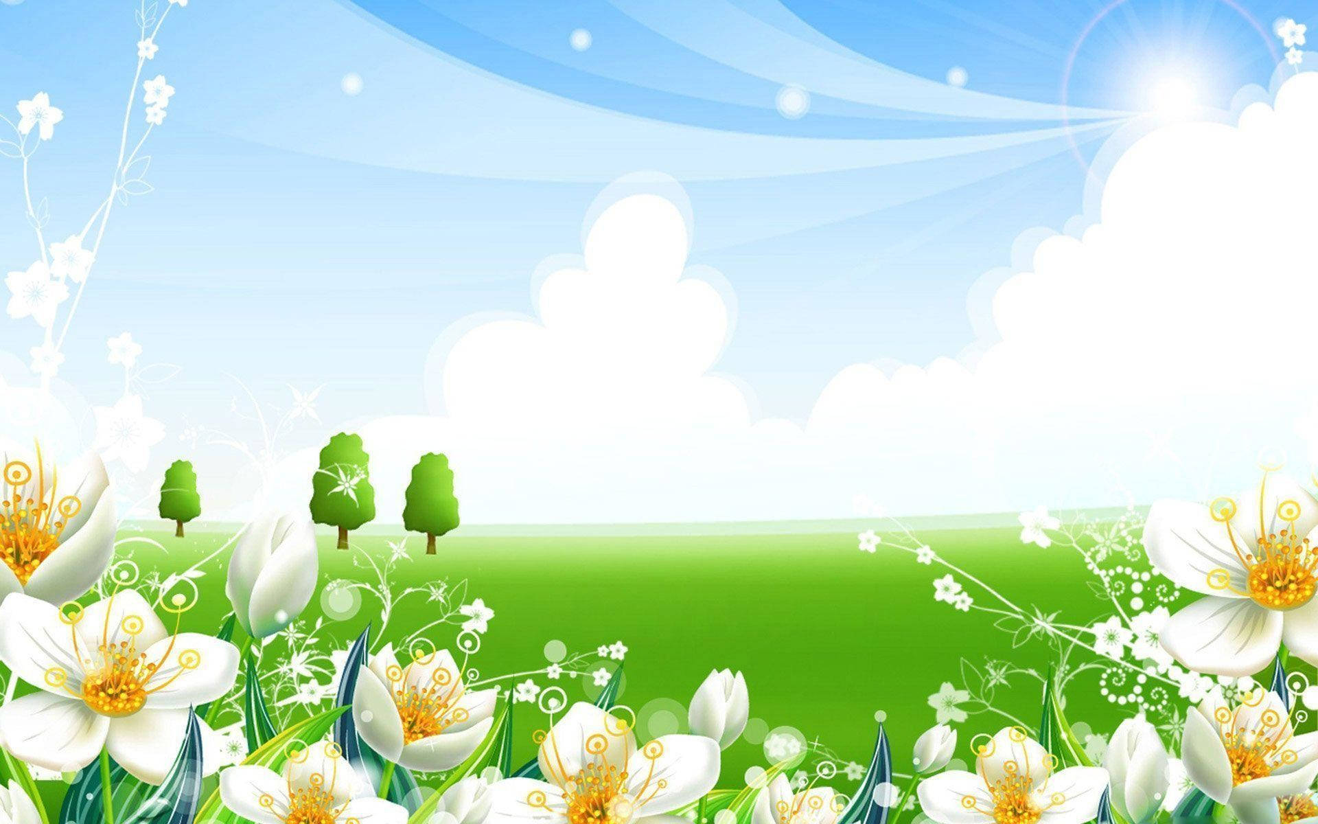 Aesthetic Flowers Summer Desktop Background