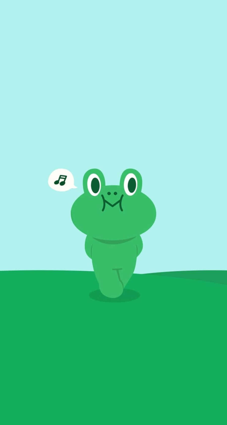 Aesthetic Frog Relaxing On A Leaf Background