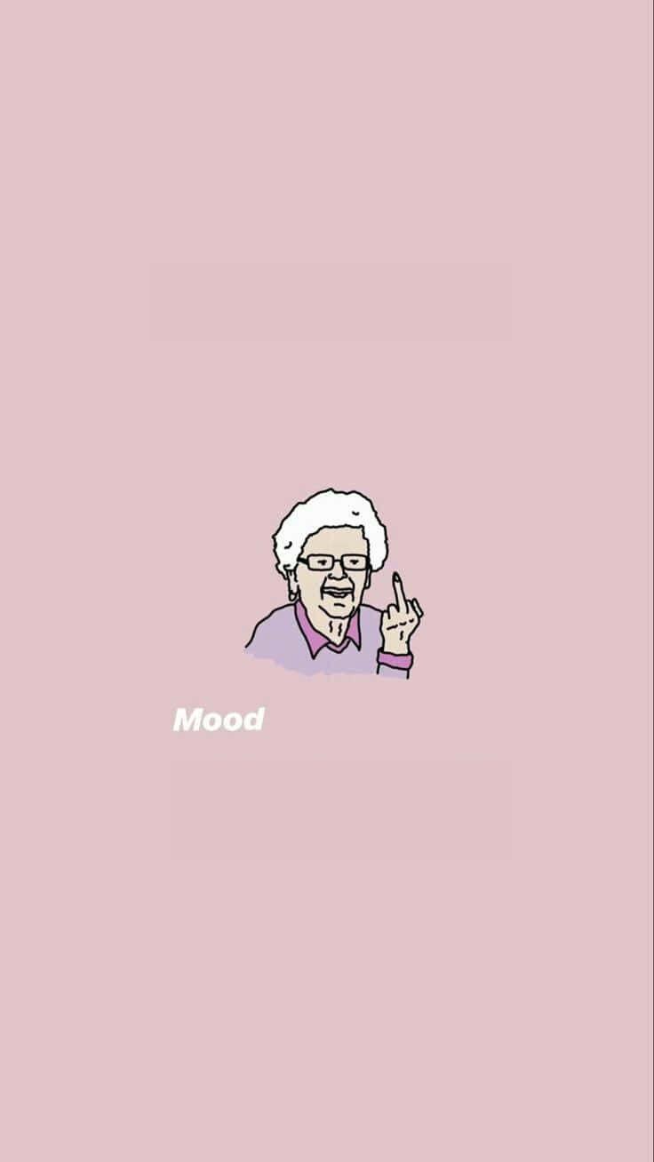 Aesthetic Funny Phone Old Lady Mood Background