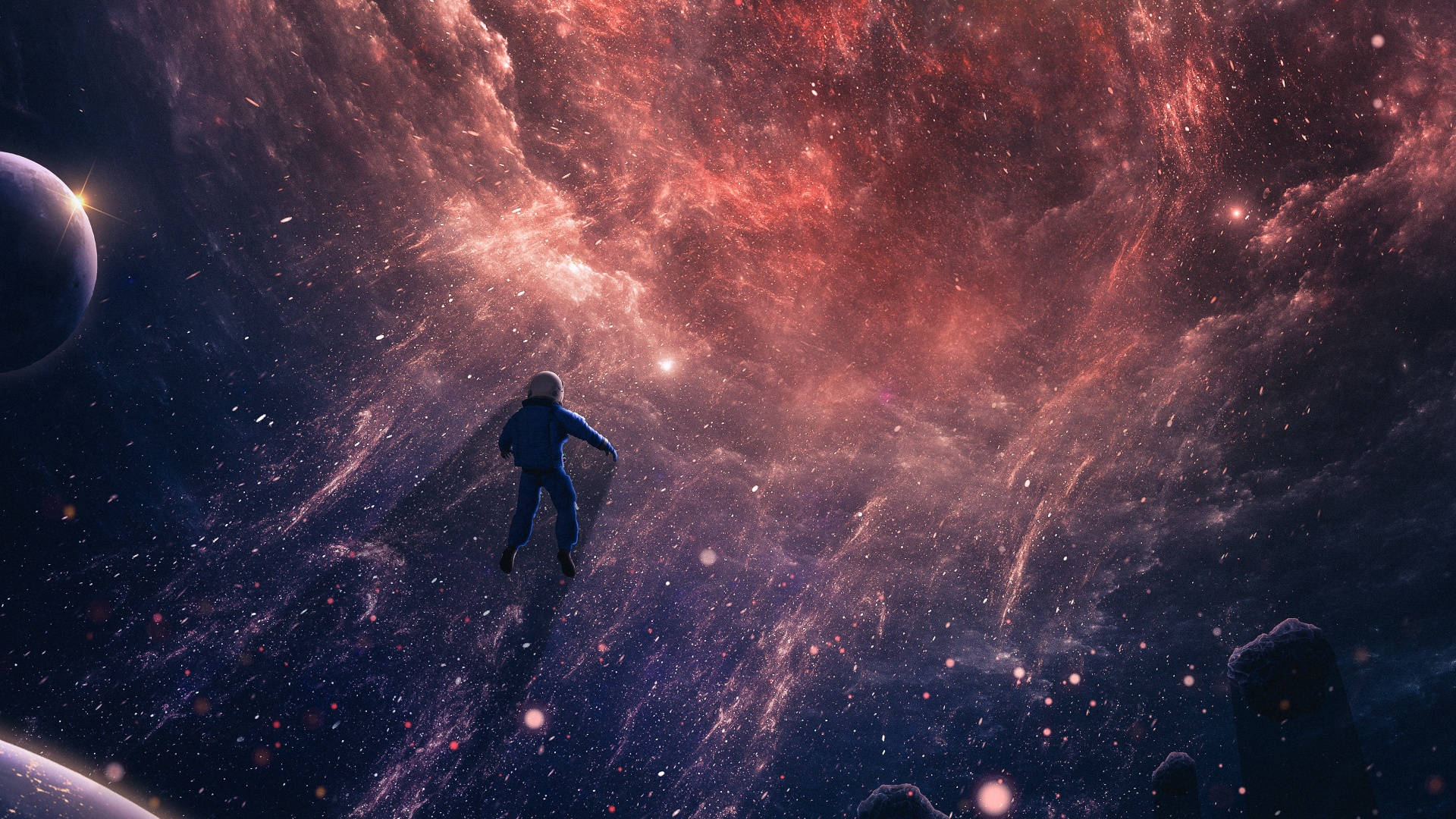 Aesthetic Galaxy Spaceman Background