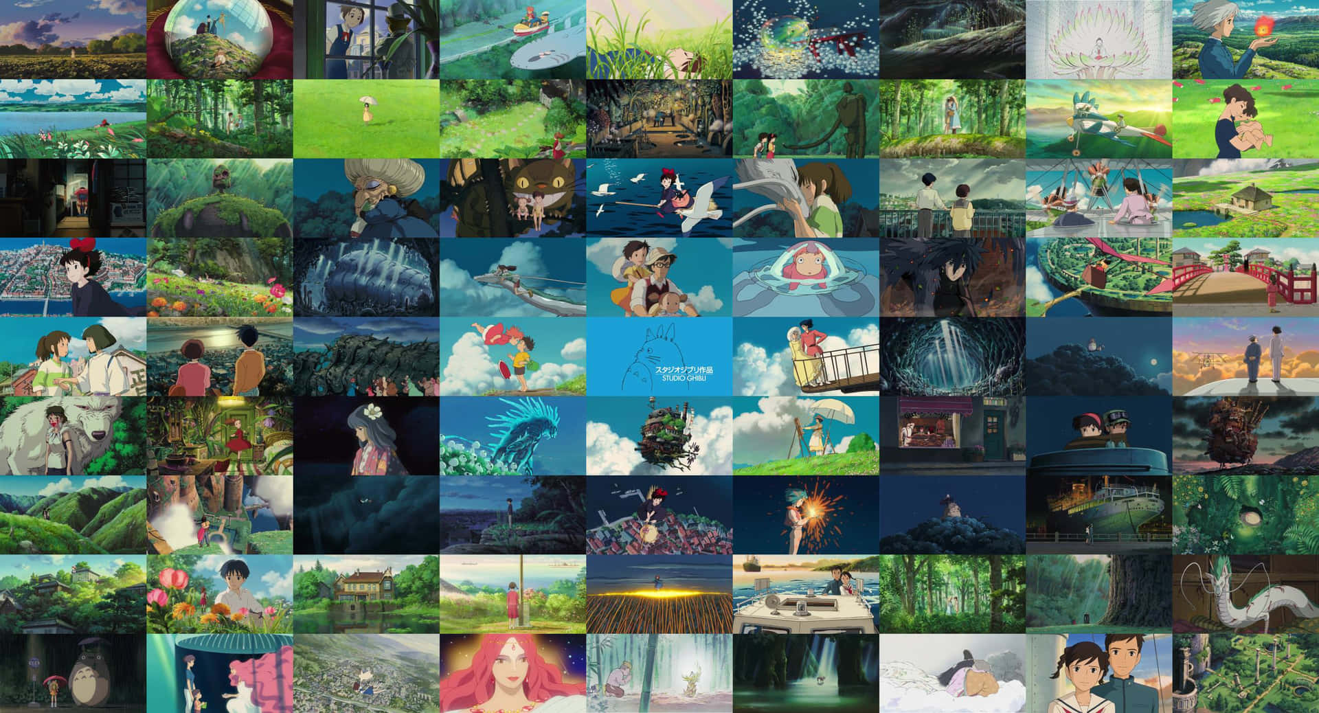 Aesthetic Ghibli Movie Still Collage