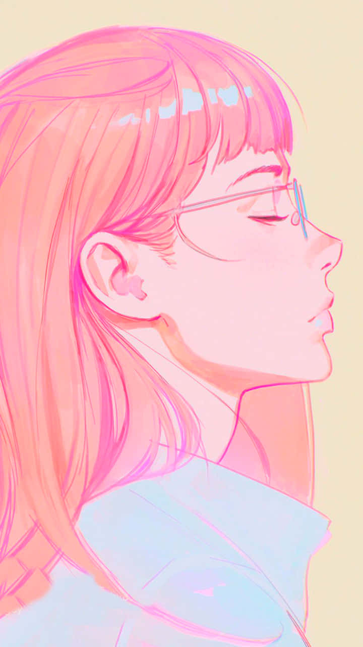 Aesthetic Girl Drawing 720 X 1280 Background
