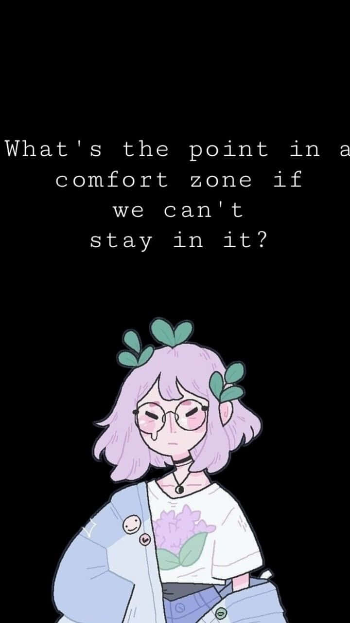 Aesthetic Girl Drawing Gloomy Quote Background