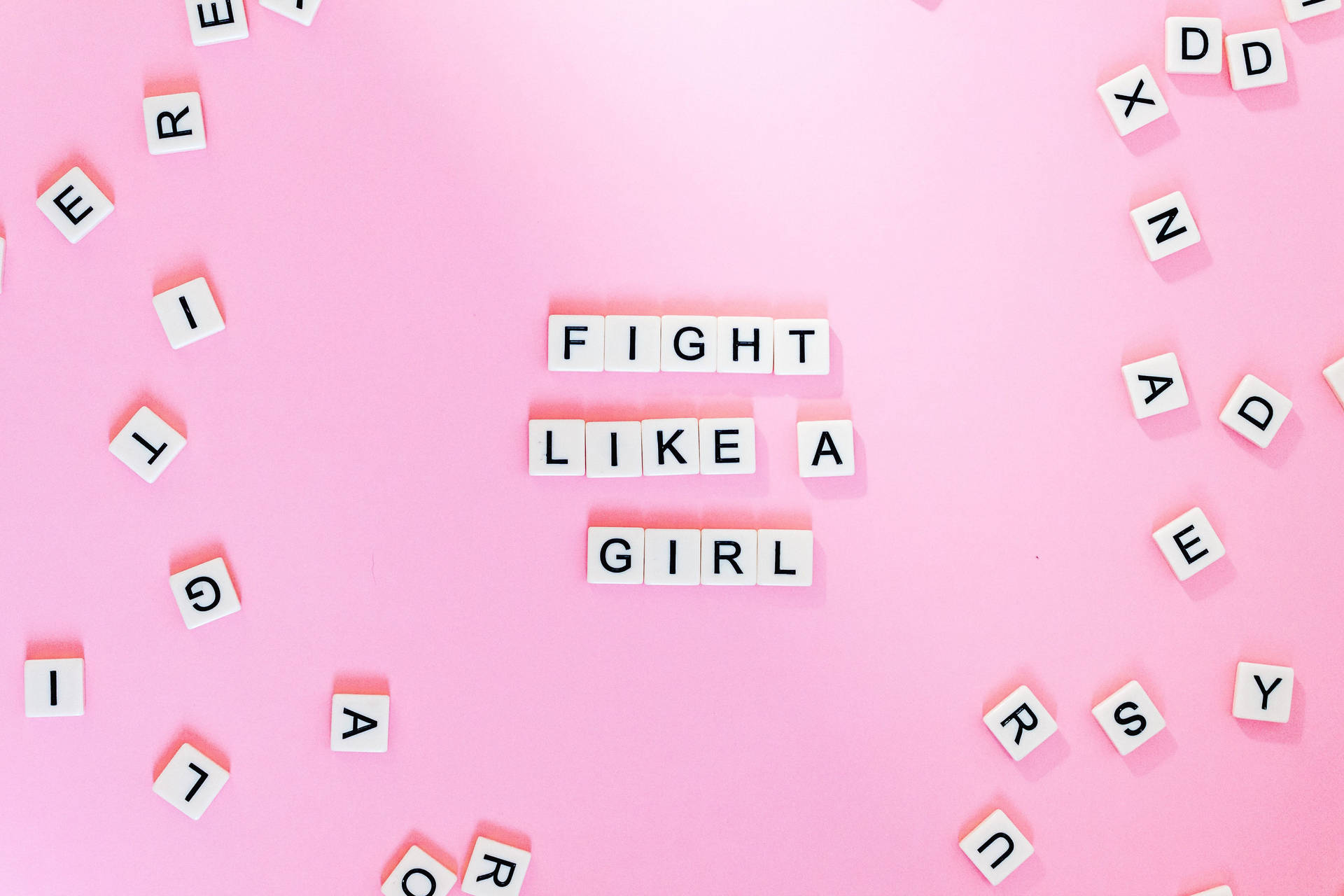 Aesthetic Girly Feminist Scrabble Background