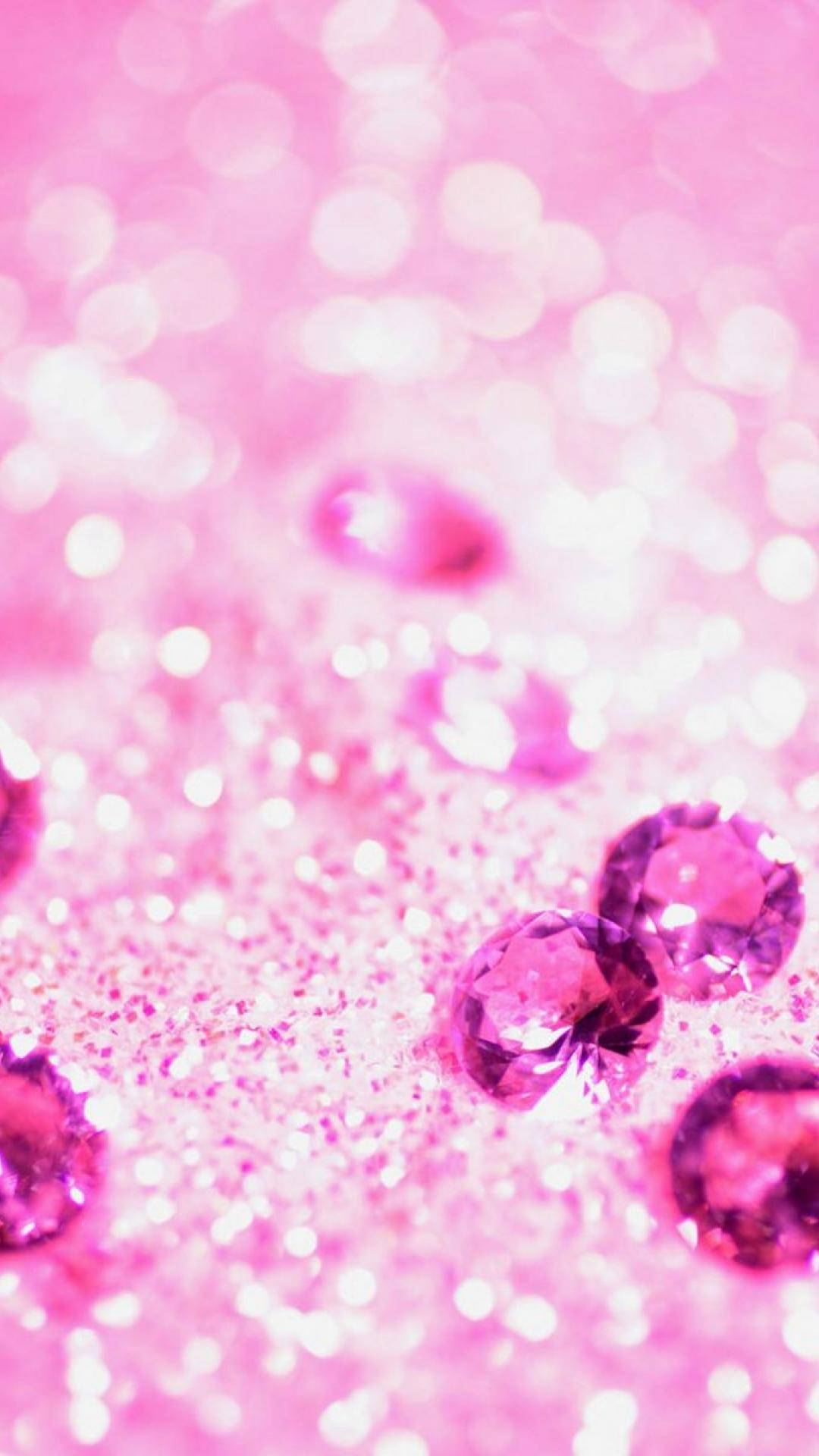 Aesthetic Girly Pink Diamonds Background