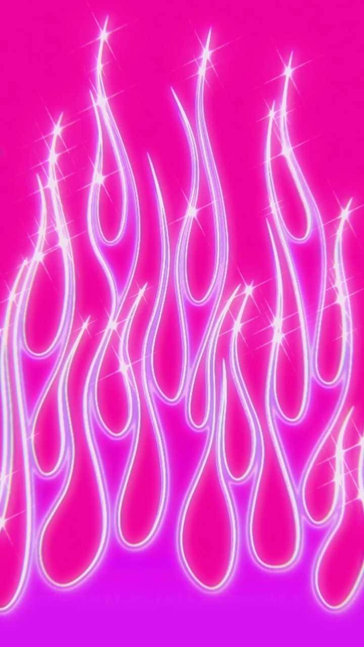 Aesthetic Girly Pink Hot Flame Background