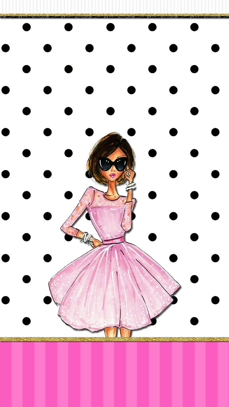 Aesthetic Girly Polka Dot Fashion Background