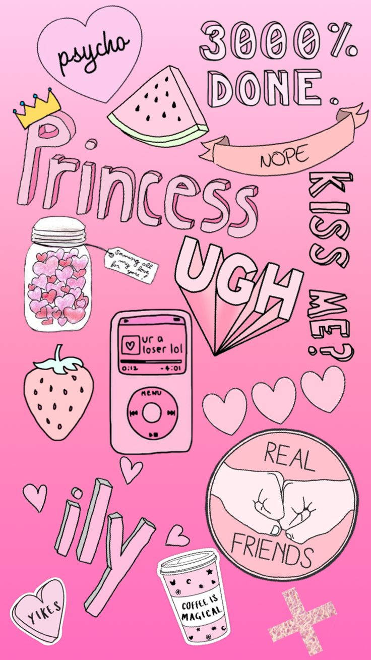 Aesthetic Girly Stickers Background