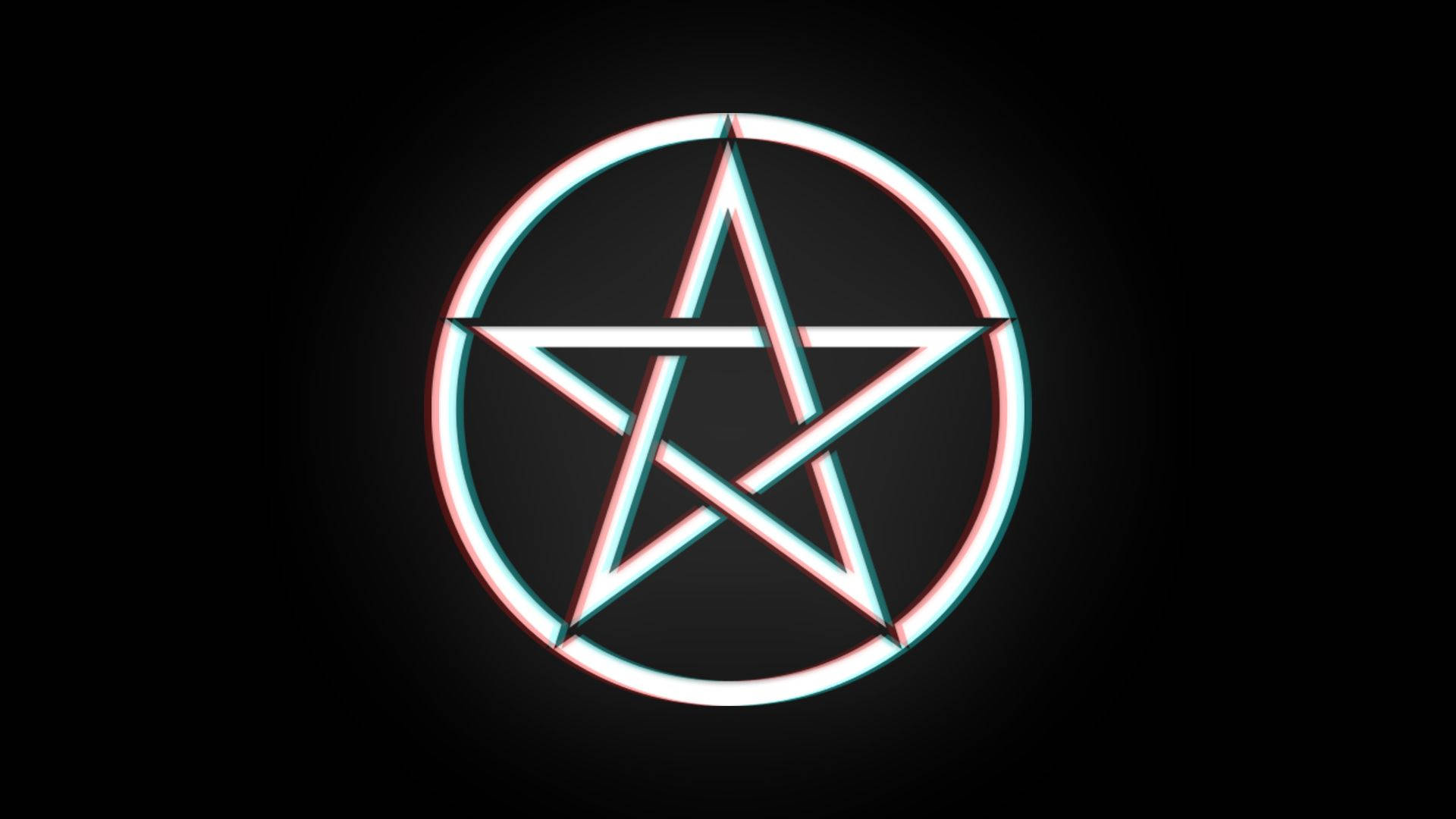 Aesthetic Glitch Pentagram Background