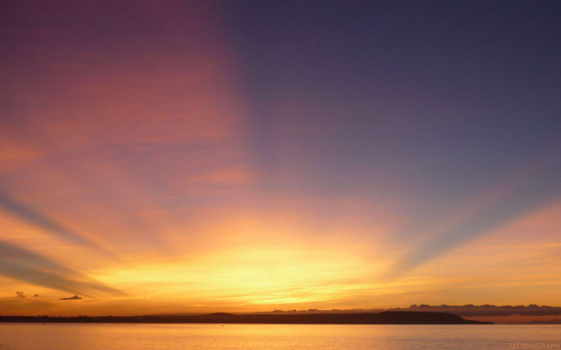 Aesthetic Golden Sun Rise Beach View Background