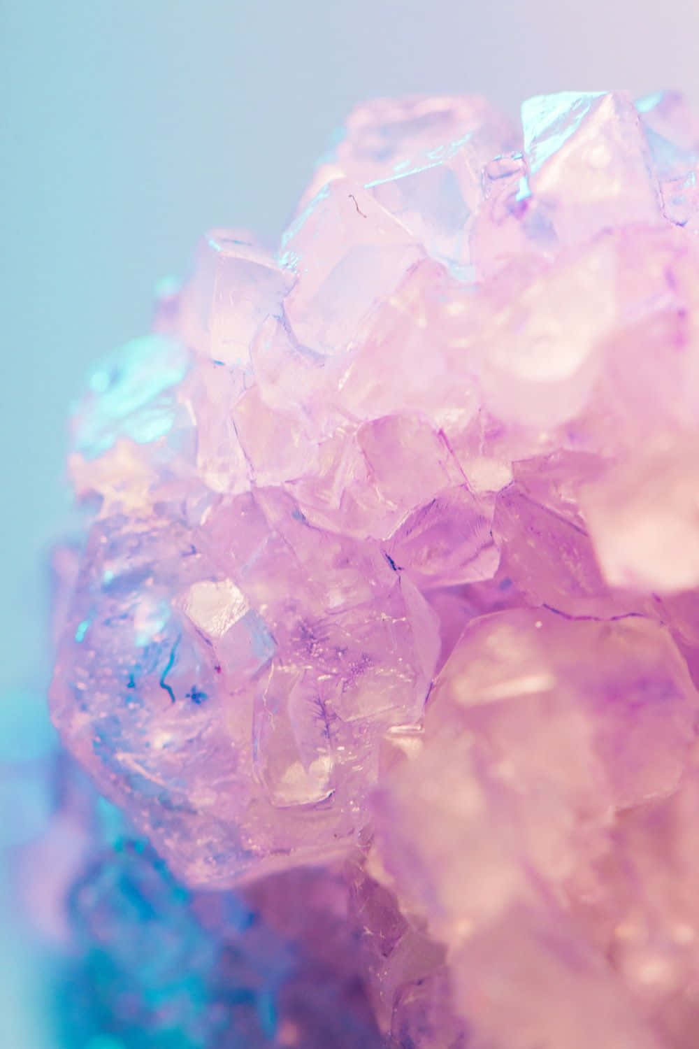 Aesthetic Gradient Pink And Blue Crystal Background