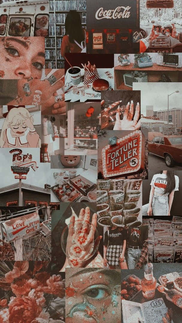 Aesthetic Gray Vintage Collage Background