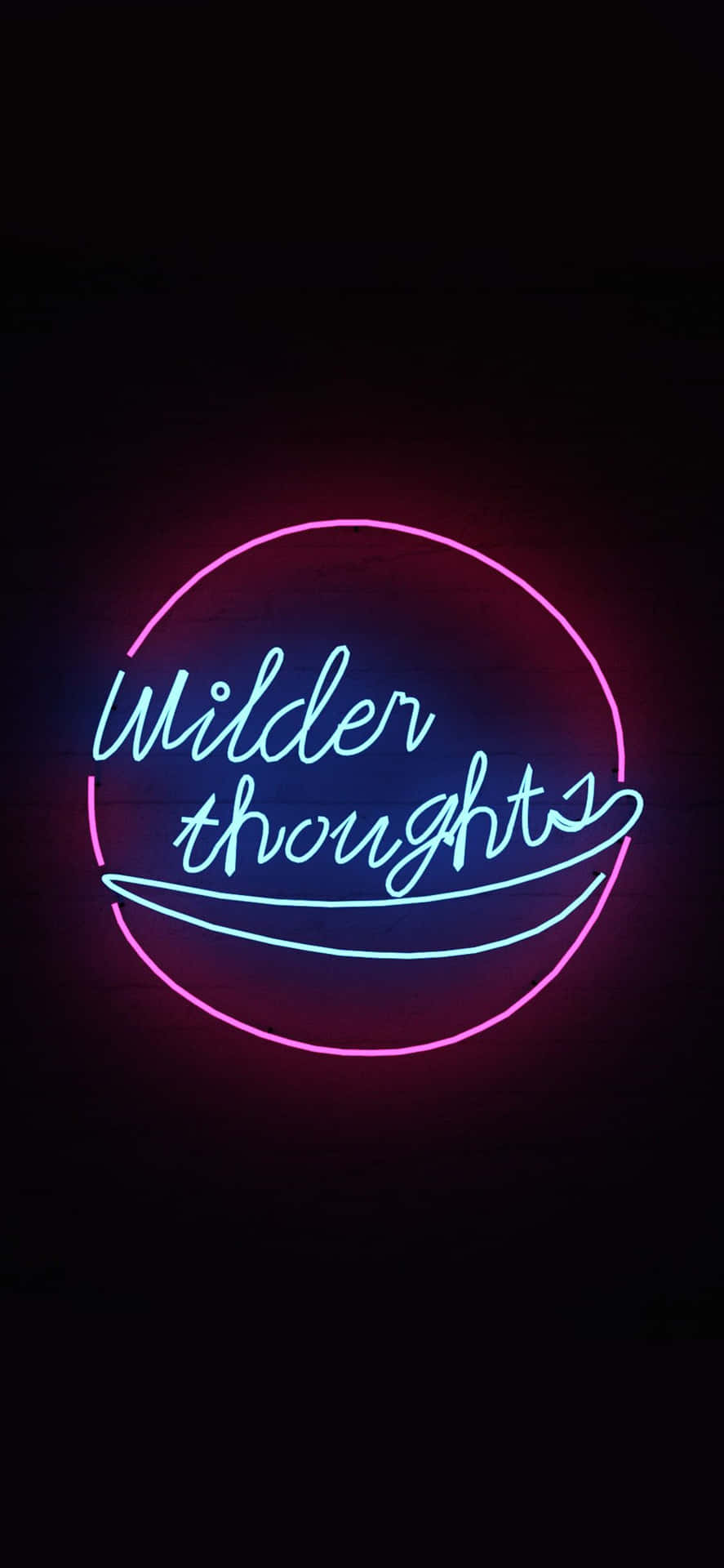 Aesthetic Grunge Blue Pink Neon Wilder Thoughts Signs Background