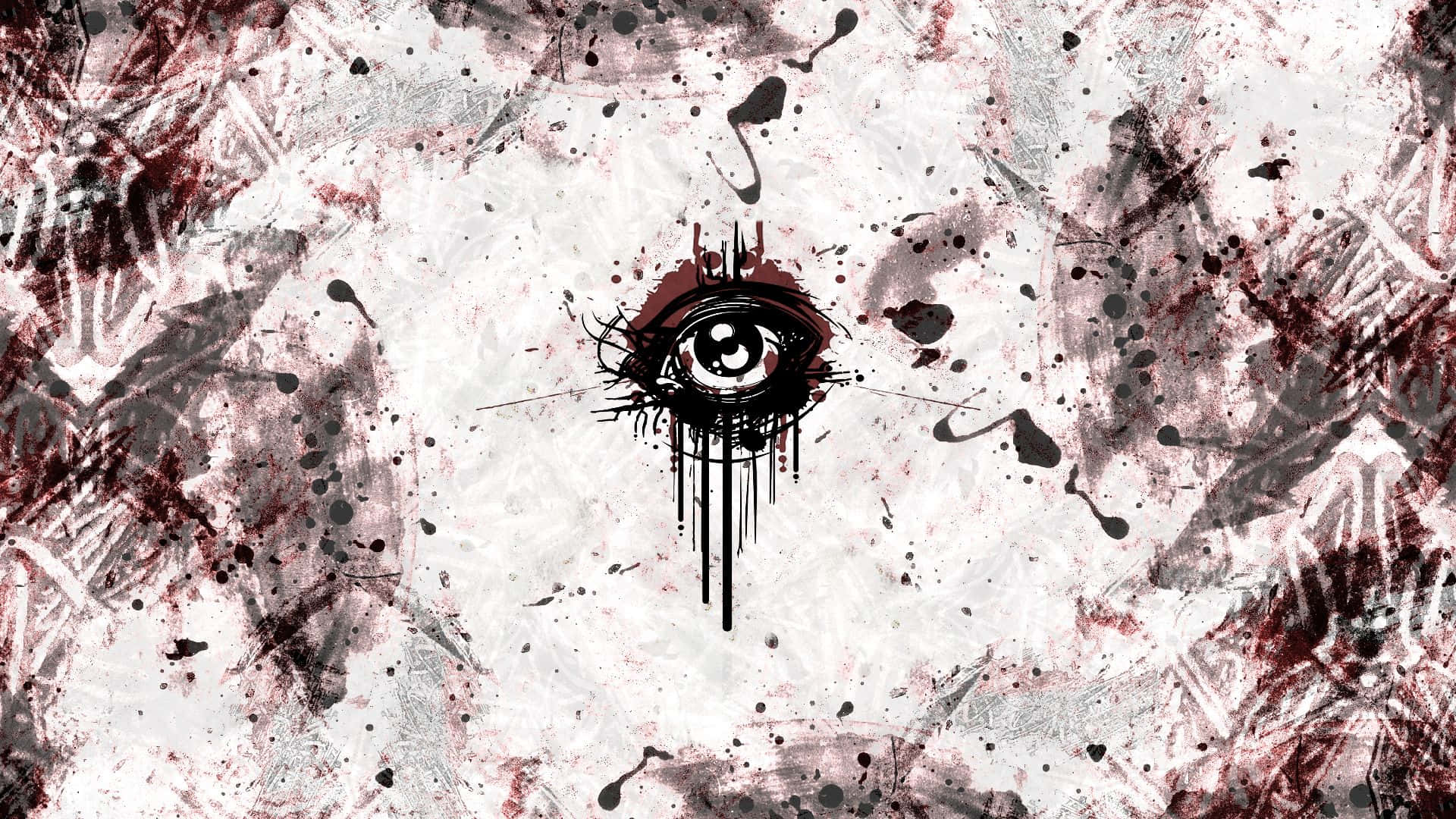 Aesthetic Grunge Laptop Bloody Ink Eye Background