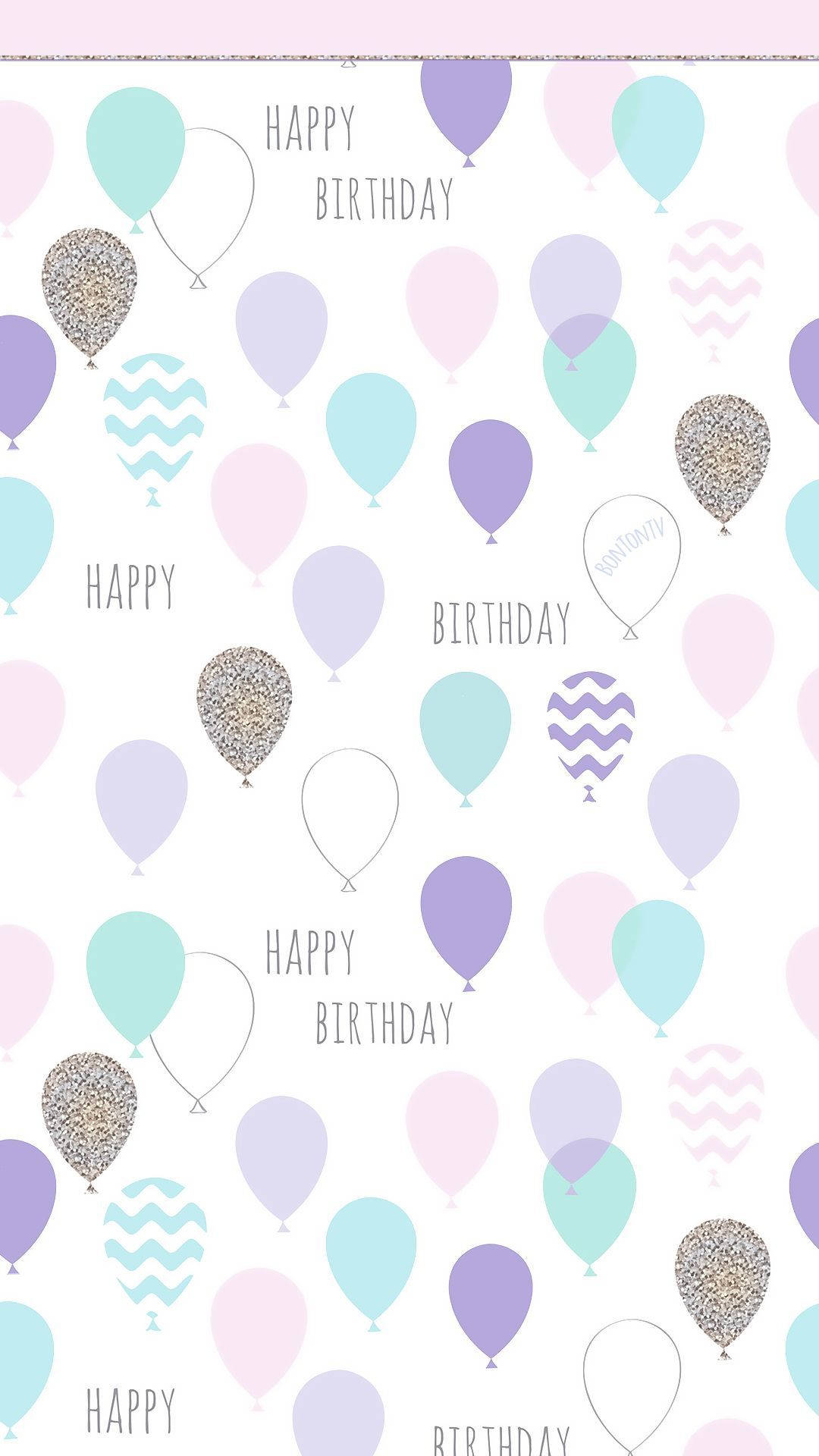 Aesthetic Happy Birthday Balloons Background