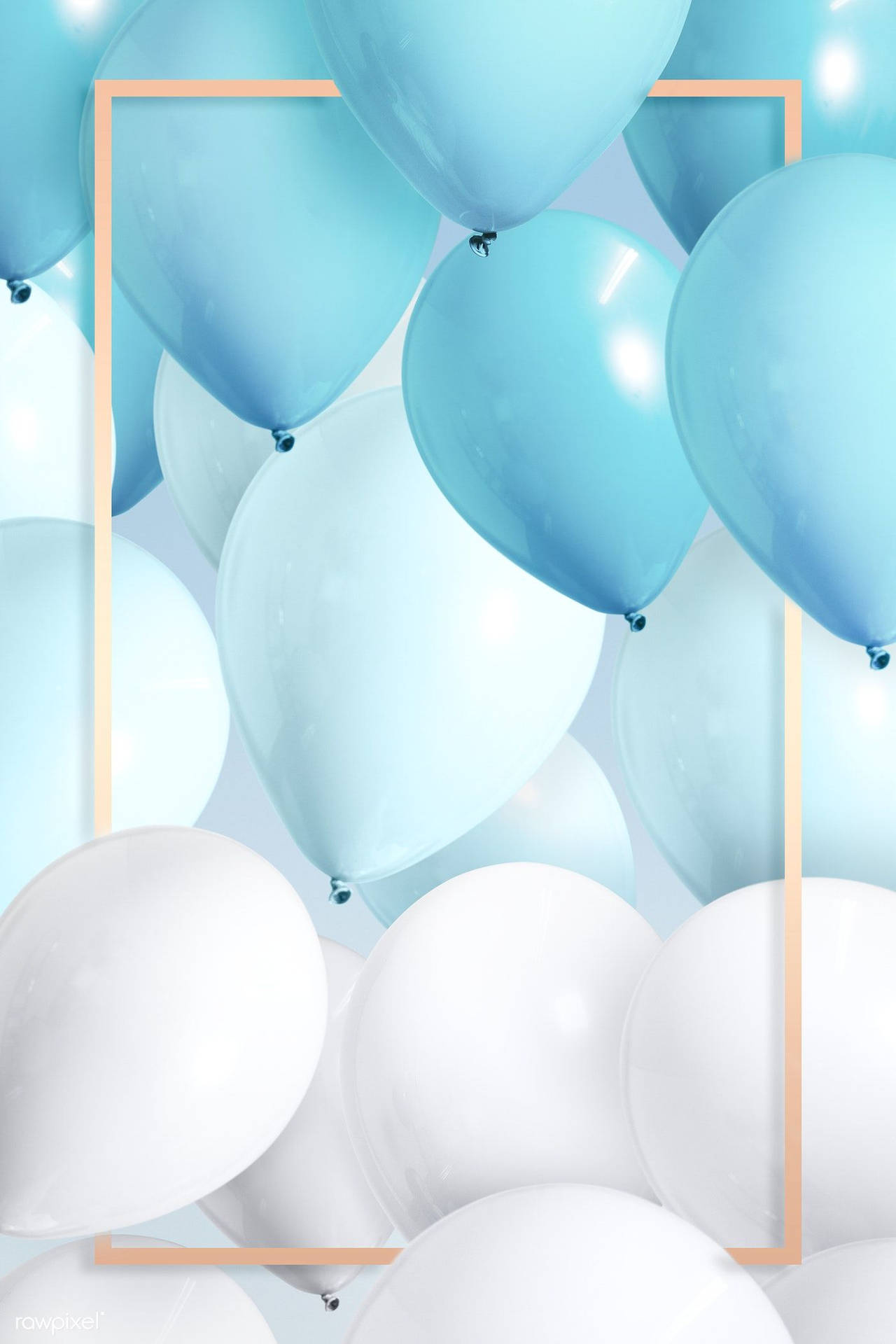 Aesthetic Happy Birthday Blue And White Balloons