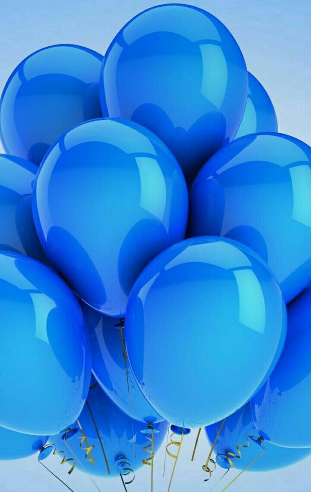 Aesthetic Happy Birthday Blue Balloons Background