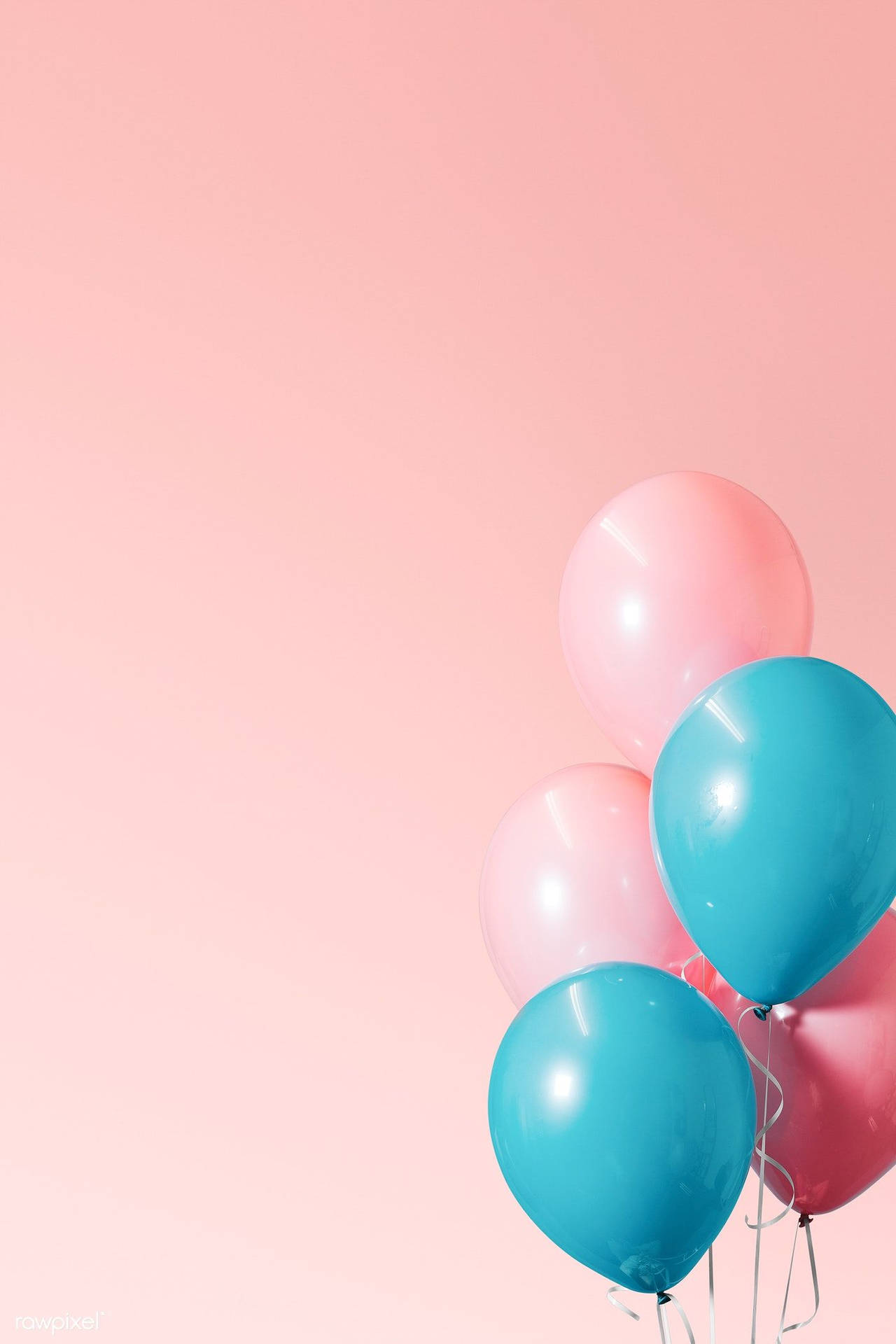 Aesthetic Happy Birthday Pink And Blue Balloons