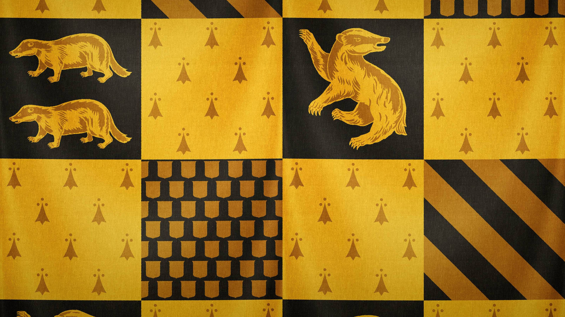 Aesthetic Harry Potter Hufflepuff Fabric Background