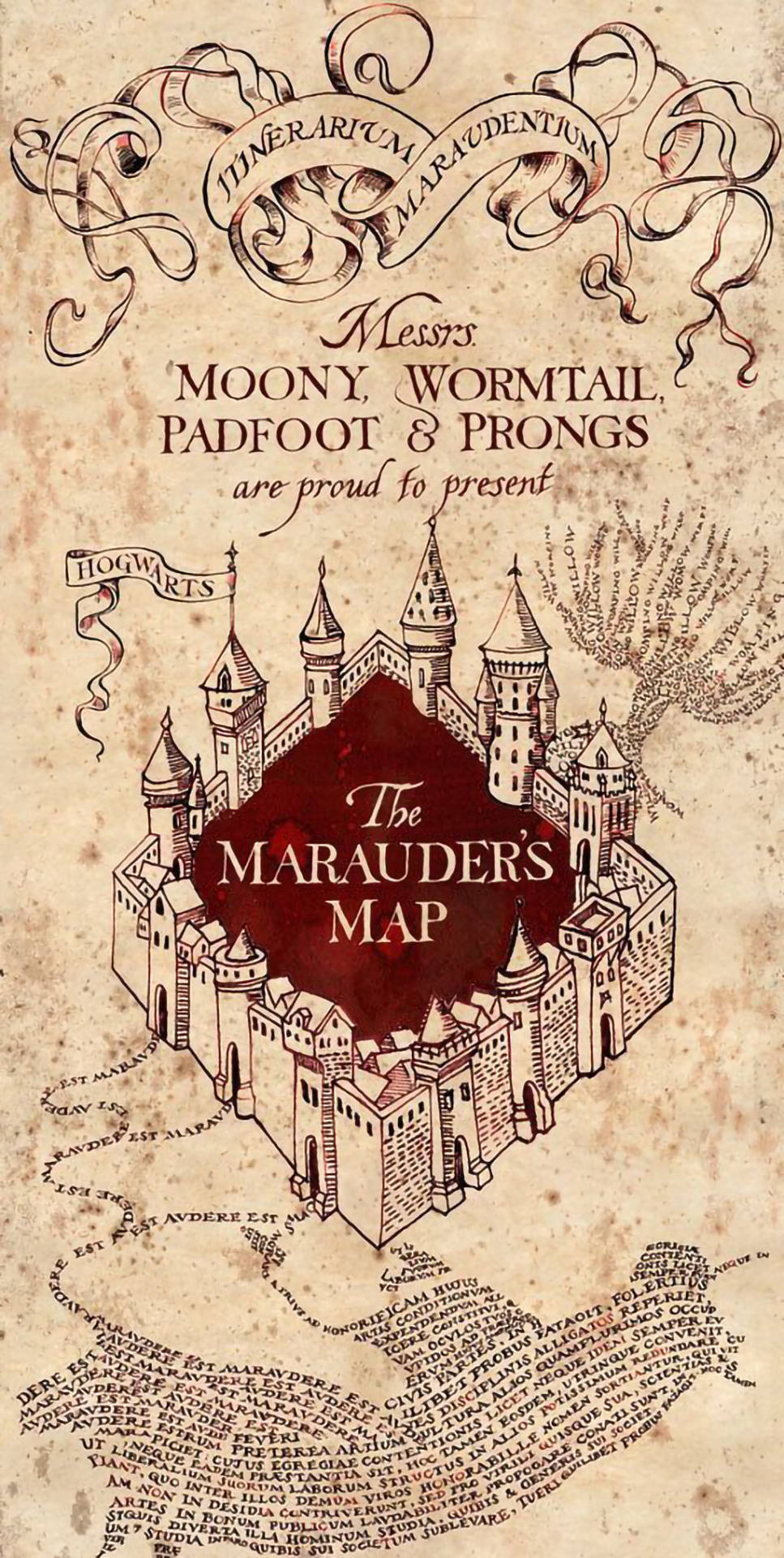 Aesthetic Harry Potter Marauder's Map Background