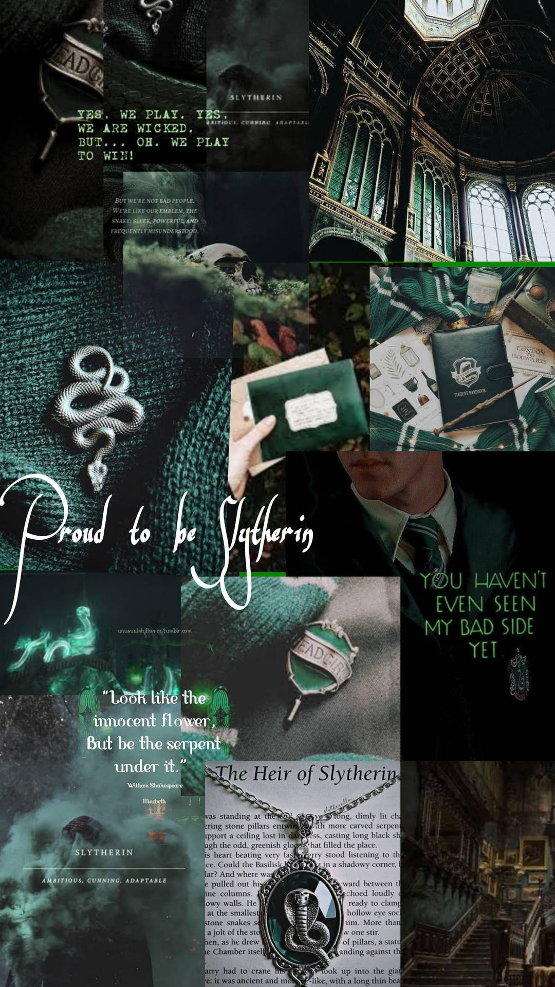 Aesthetic Harry Potter Proud Slytherin Background