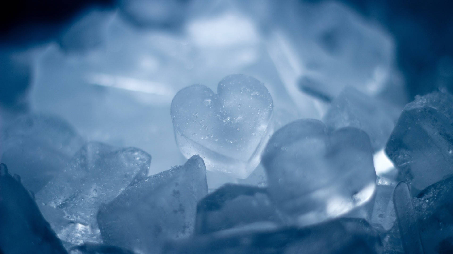 Aesthetic Heart-shaped Ice Background
