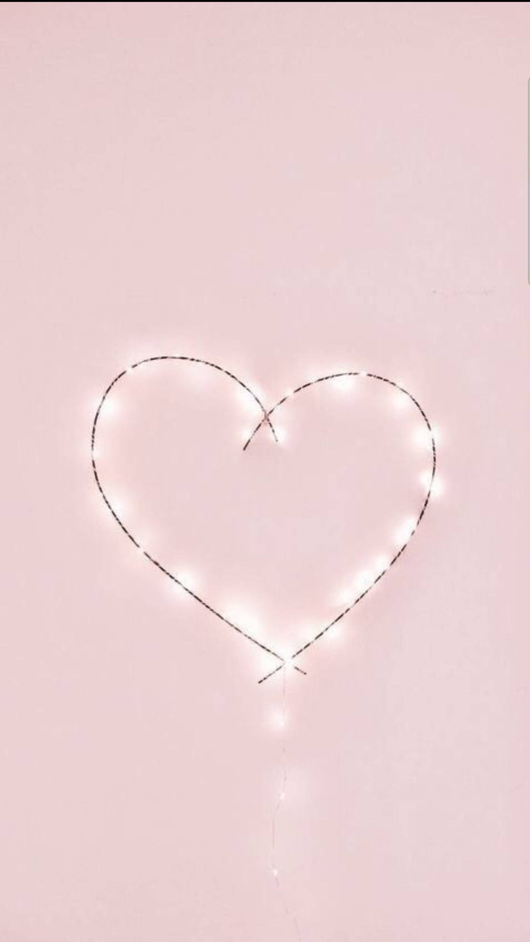 Aesthetic Heart String Lights Background