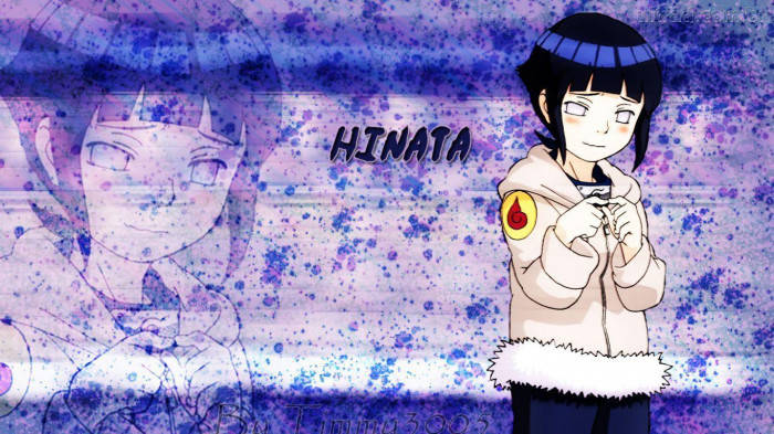 Aesthetic Hinata From Naruto Looking Shy Background