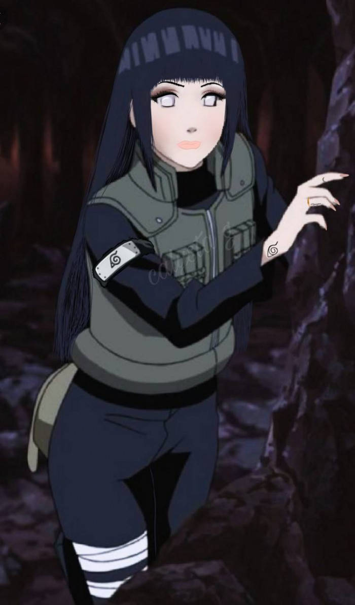 Aesthetic Hinata From Naruto With Extra Makeup Background