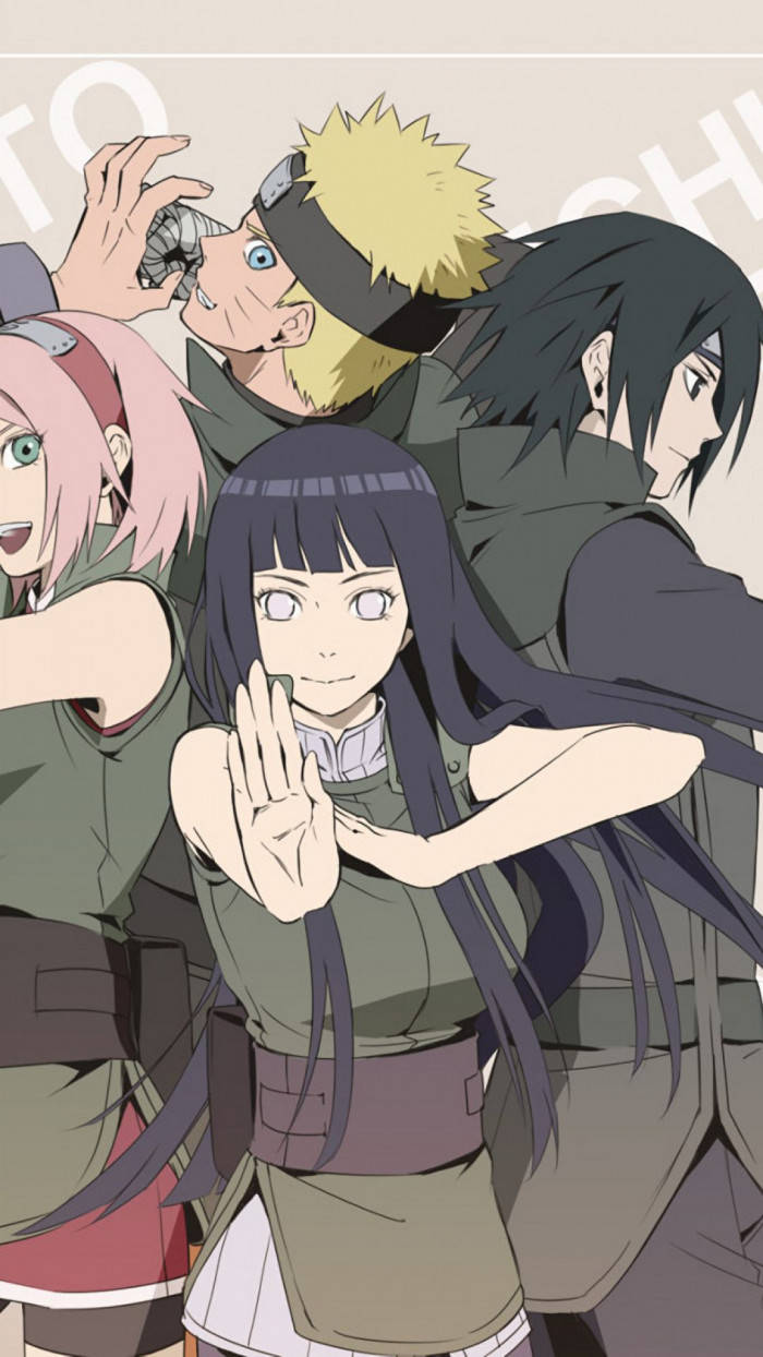 Aesthetic Hinata With Members Of Team 7