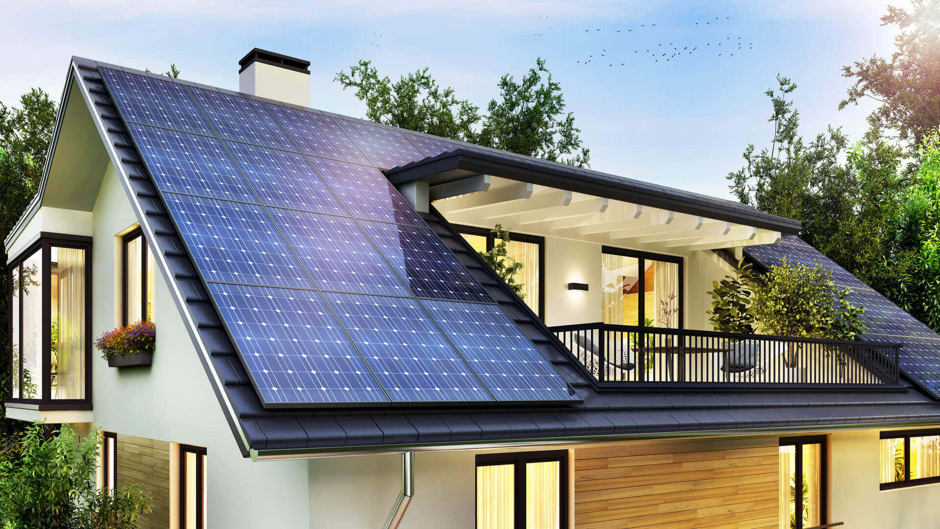 Aesthetic Home With Solar Panels