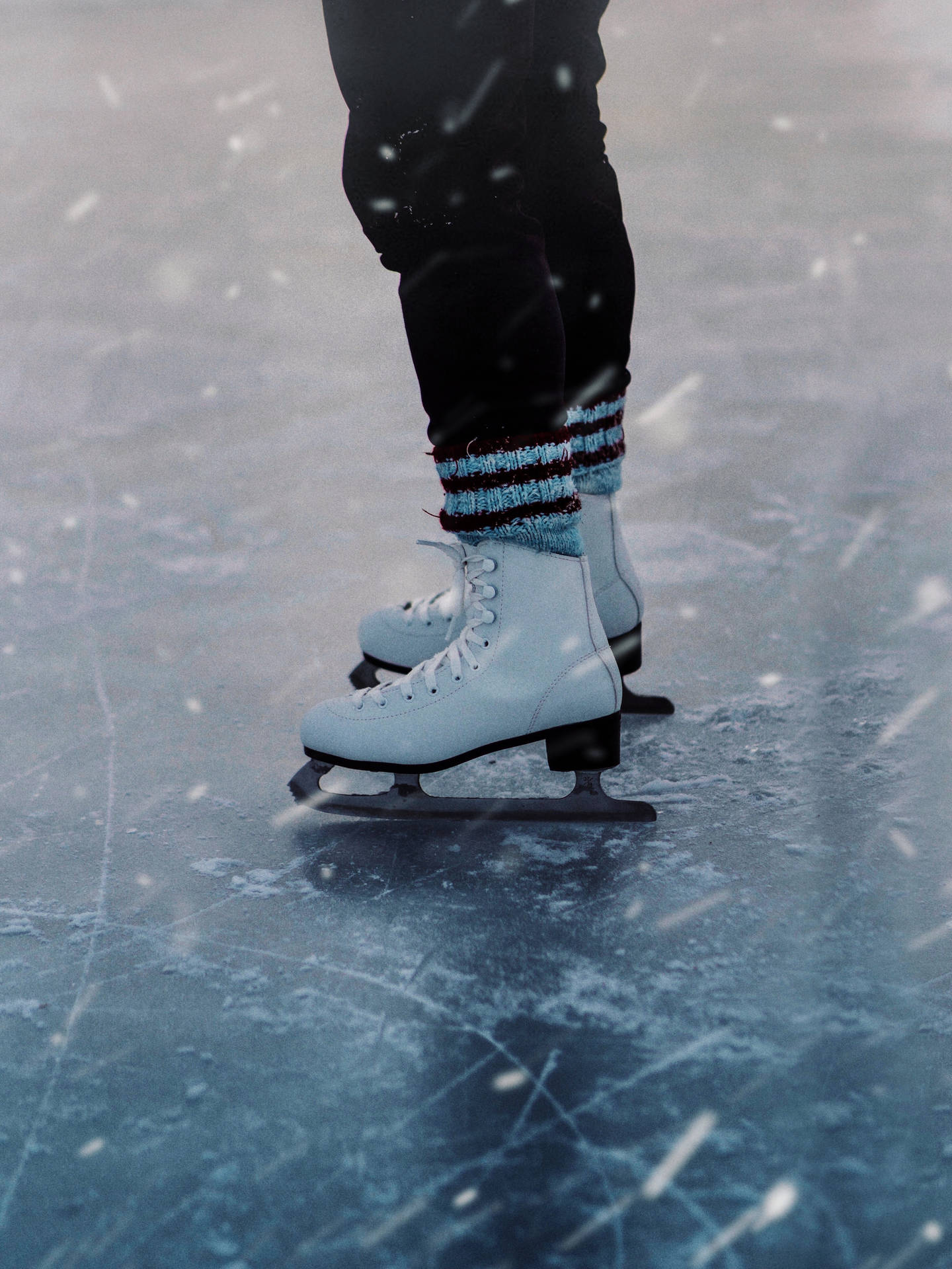 Aesthetic Ice Skating Shoes Background