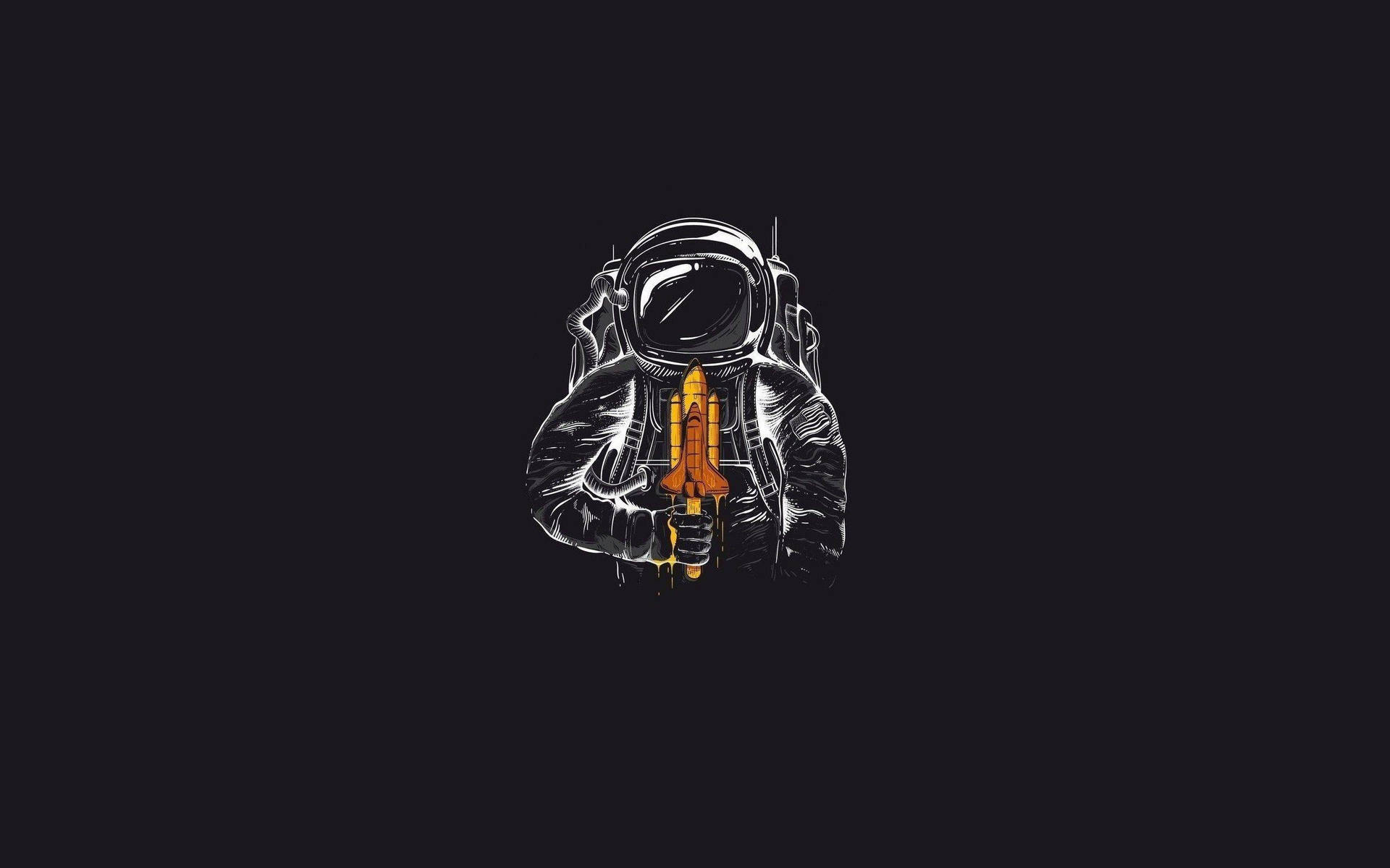 Aesthetic Illustration Of Spaceman Background