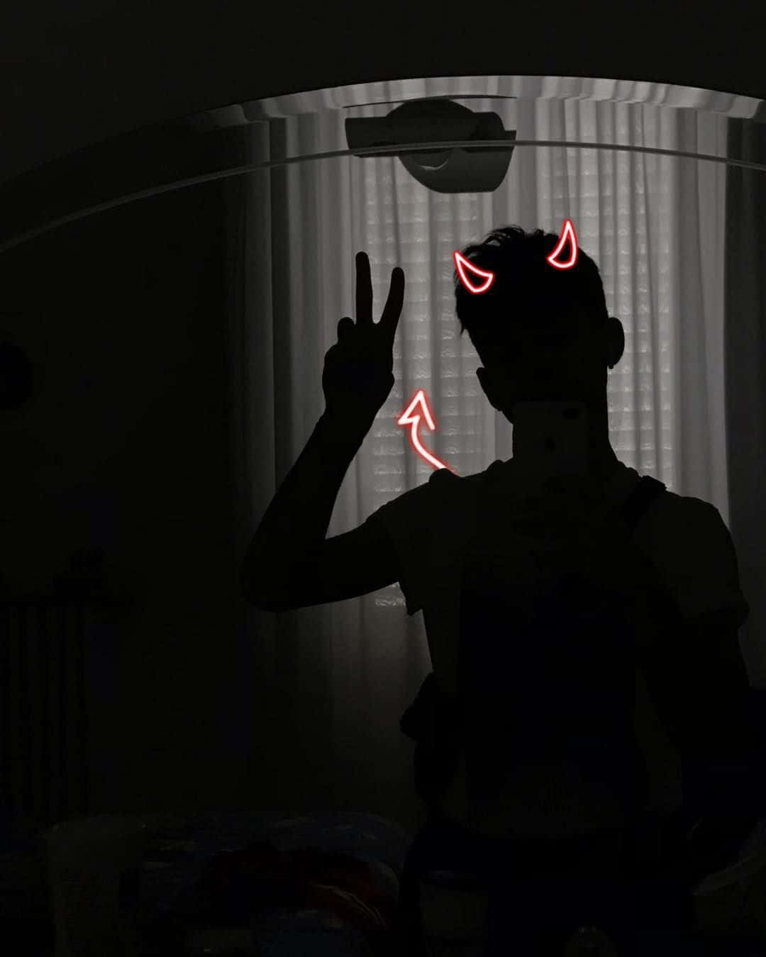Aesthetic Instagram Devil Man Silhouette Background