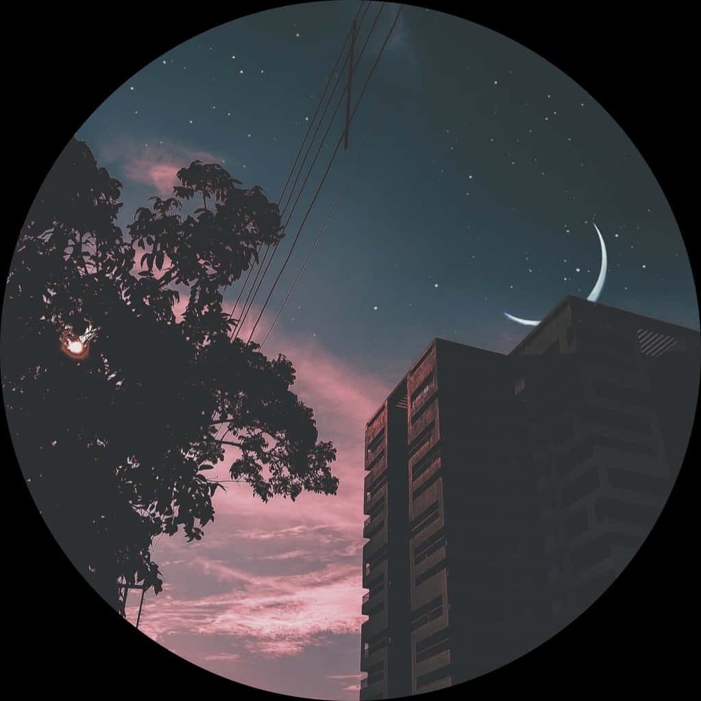 Aesthetic Instagram Moon Starry Night Background