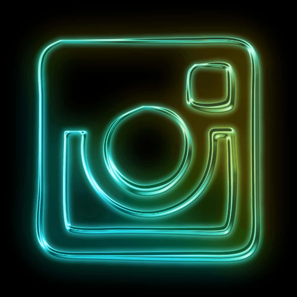 Aesthetic Instagram Neon Green Logo Background