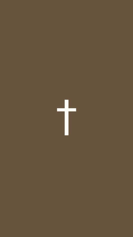 Aesthetic Jesus Cross Minimalist Brown Aesthetic Background