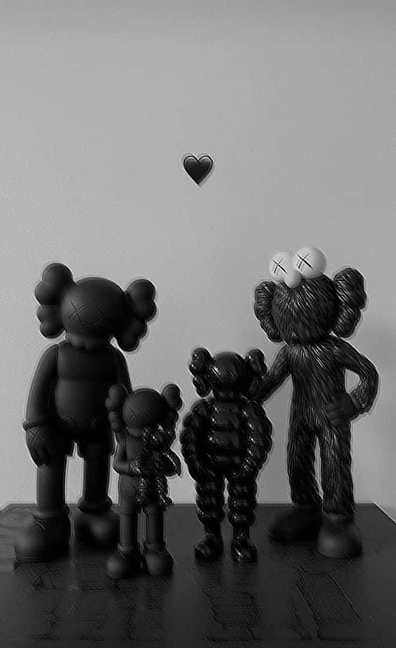 Aesthetic Kaws Black And White Background