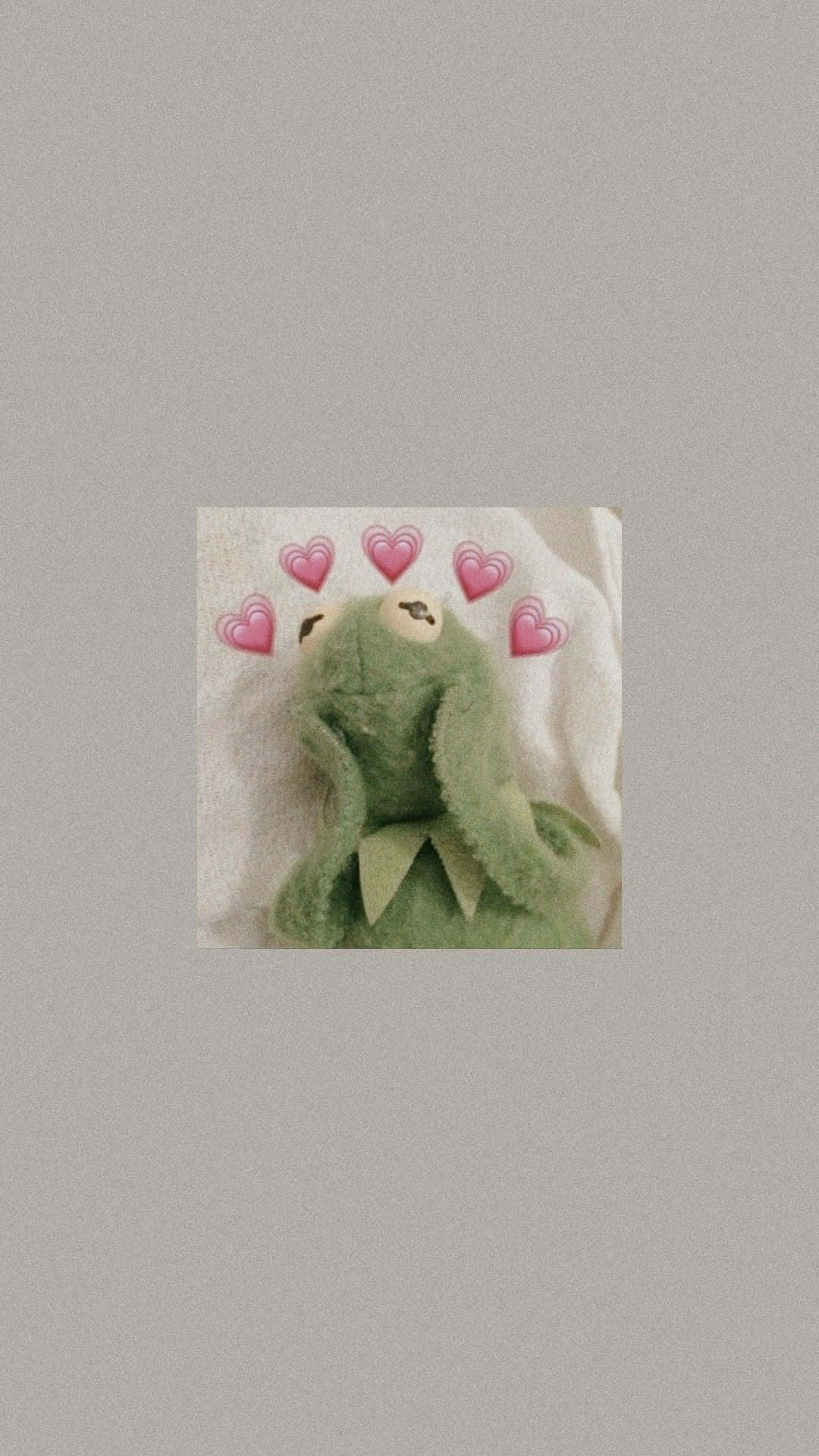 Aesthetic Kermit Embracing A Positive Vibes Background