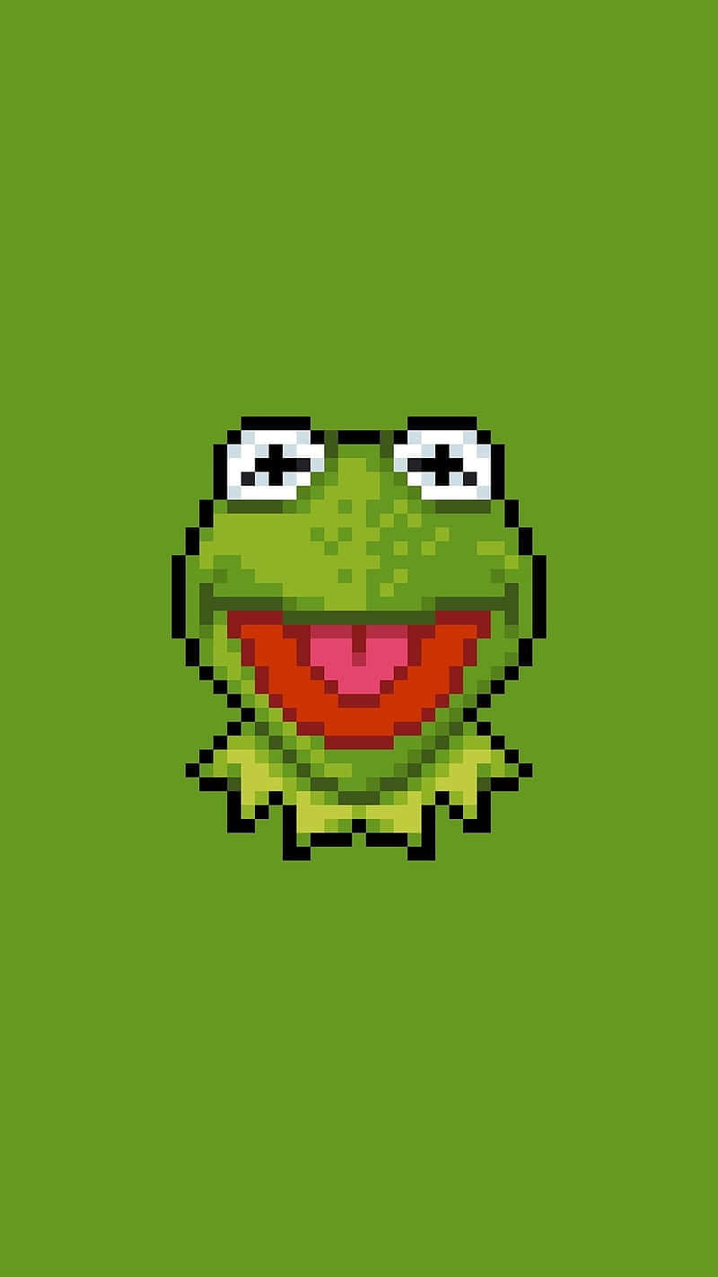 Aesthetic Kermit Pixel Art Background