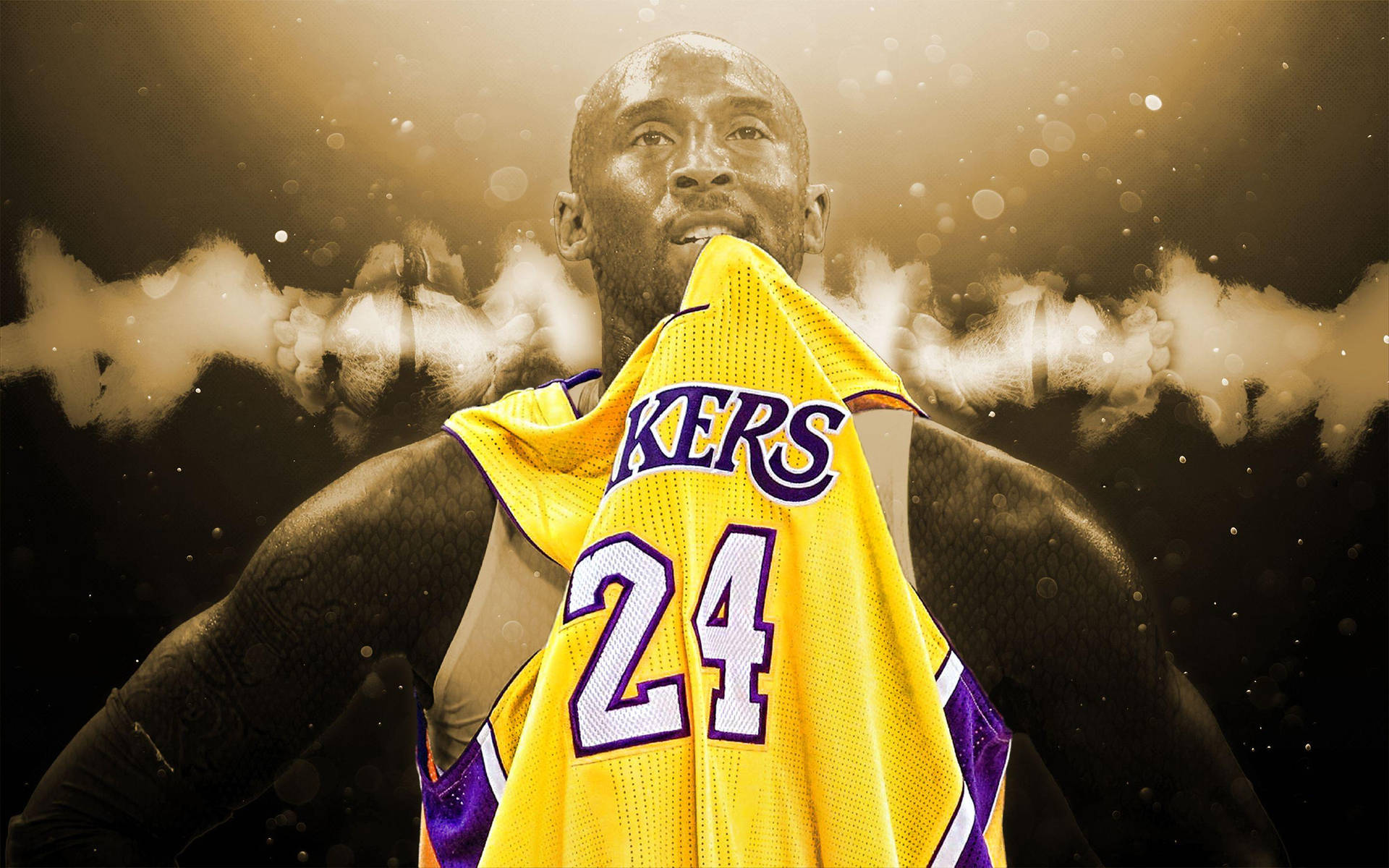 Aesthetic Kobe Bryant In Lakers Jersey Background