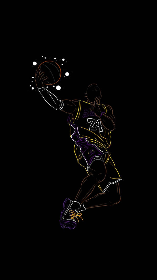 Aesthetic Kobe Bryant Shooting Position Artwork Background