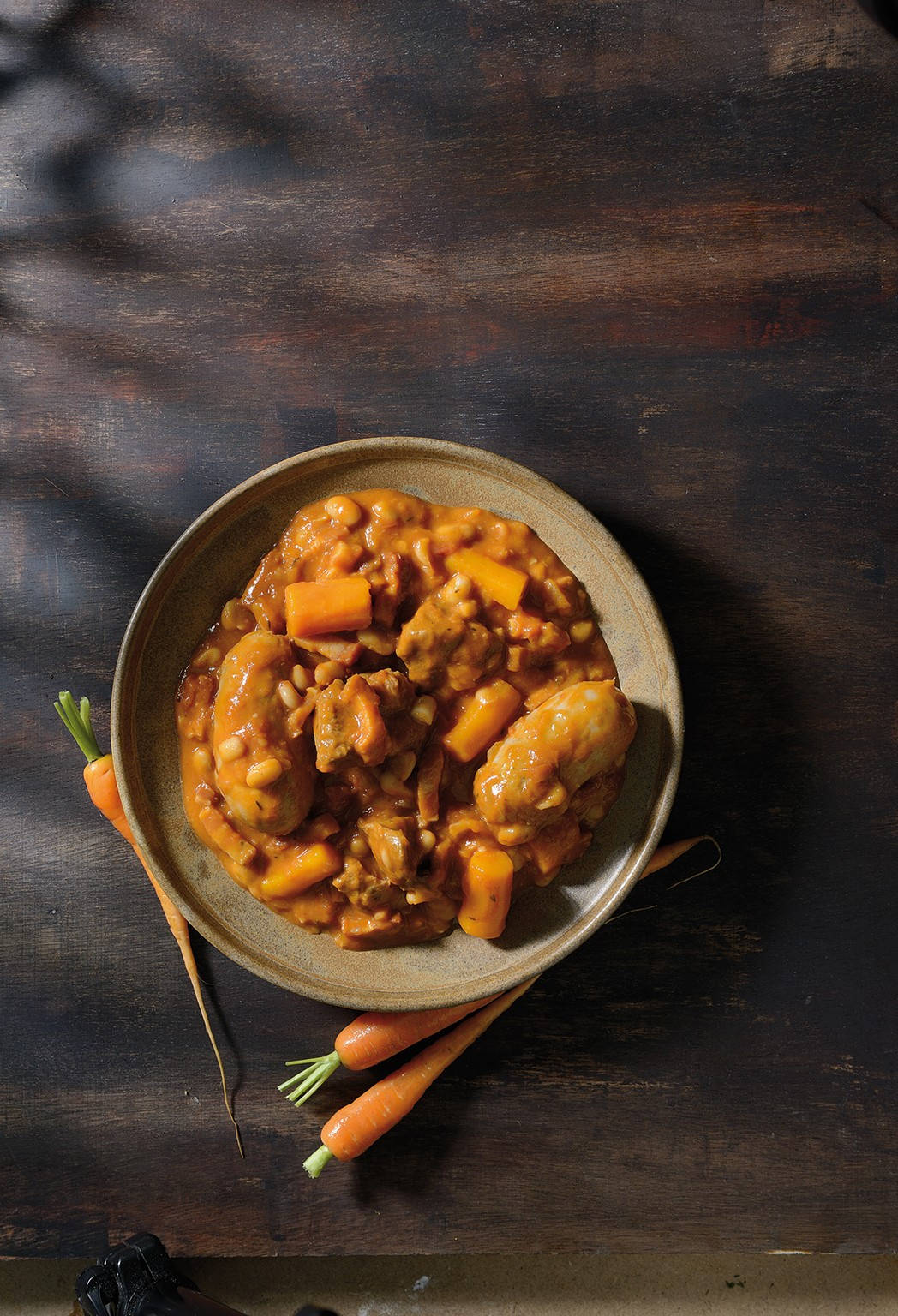 Aesthetic Lamb Cassoulet Flat Lay Shot Background