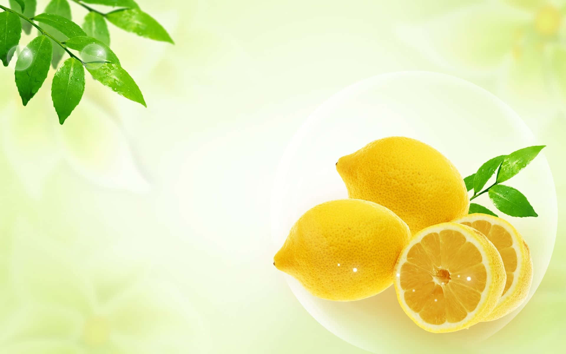 Aesthetic Lemon On Bowl Background