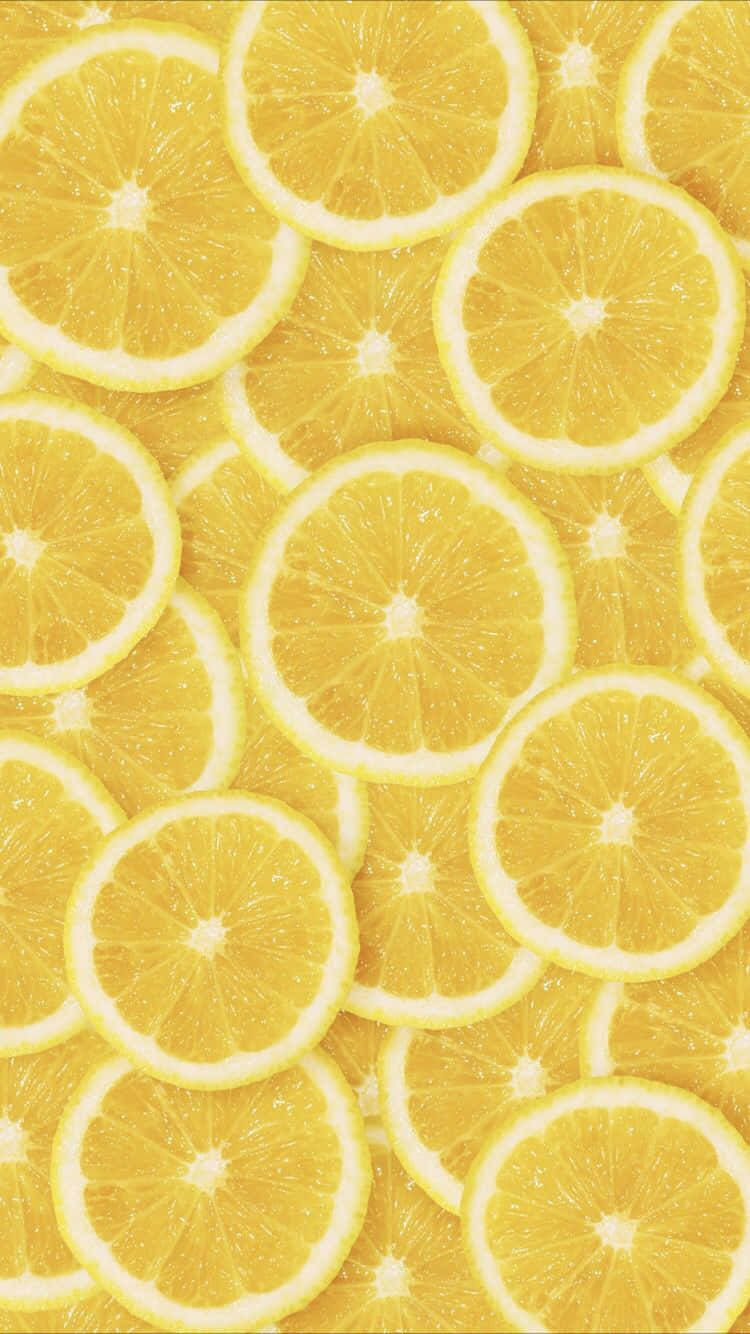 Aesthetic Lemon Slices Background